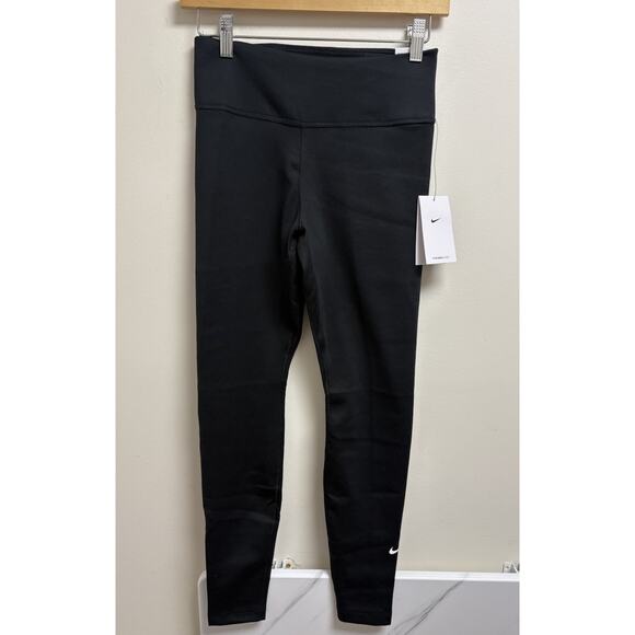 Nike One Women's Therma-FIT Mid-Rise Leggings Black Small Performance Training - Picture 1 of 10